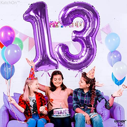 קצ ' ון, ענק 13 בלון מספרים-40 אינץ | סגול 13 יום הולדת קישוטים עבור בנות | 13 בלון מספרים, 13 יום הולדת קישוטים
